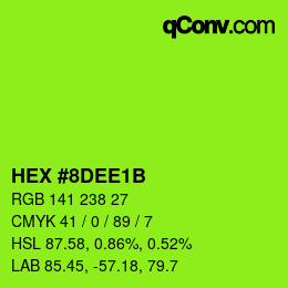Color code: HEX #8DEE1B | qconv.com