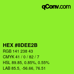 颜色代码: HEX #8DEE2B | qconv.com