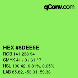 Color code: HEX #8DEE5E | qconv.com