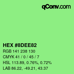 颜色代码: HEX #8DEE82 | qconv.com