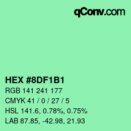 Color code: HEX #8DF1B1 | qconv.com