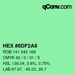 颜色代码: HEX #8DF2A8 | qconv.com