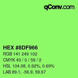 カラーコード: HEX #8DF966 | qconv.com
