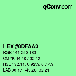 Color code: HEX #8DFAA3 | qconv.com