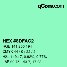 Color code: HEX #8DFAC2 | qconv.com