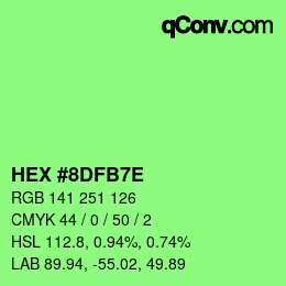 Color code: HEX #8DFB7E | qconv.com