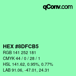 颜色代码: HEX #8DFCB5 | qconv.com