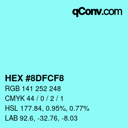 Color code: HEX #8DFCF8 | qconv.com