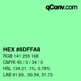 カラーコード: HEX #8DFFA8 | qconv.com