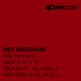 Color code: HEX #8E000A00 | qconv.com