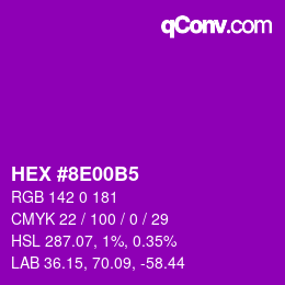 颜色代码: HEX #8E00B5 | qconv.com