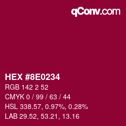 颜色代码: HEX #8E0234 | qconv.com