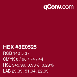 Color code: HEX #8E0525 | qconv.com