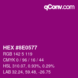 Color code: HEX #8E0577 | qconv.com