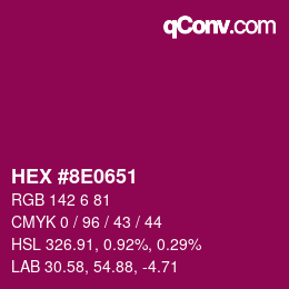 颜色代码: HEX #8E0651 | qconv.com