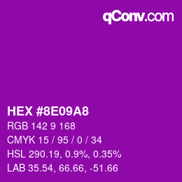 Color code: HEX #8E09A8 | qconv.com