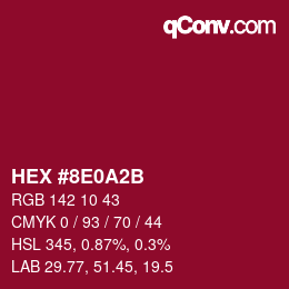 Color code: HEX #8E0A2B | qconv.com
