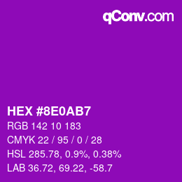Color code: HEX #8E0AB7 | qconv.com