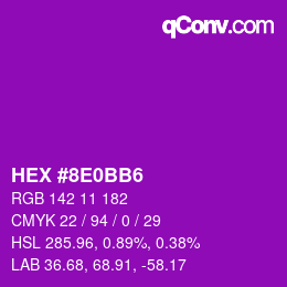 Color code: HEX #8E0BB6 | qconv.com