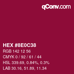 颜色代码: HEX #8E0C38 | qconv.com