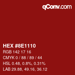 Color code: HEX #8E1110 | qconv.com