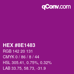 颜色代码: HEX #8E1483 | qconv.com
