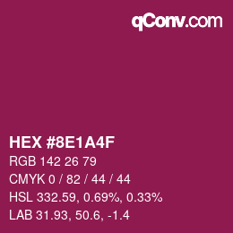 Color code: HEX #8E1A4F | qconv.com
