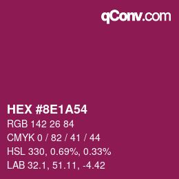 颜色代码: HEX #8E1A54 | qconv.com