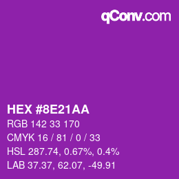 Color code: HEX #8E21AA | qconv.com
