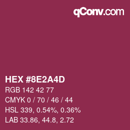 Farbcode: HEX #8E2A4D | qconv.com