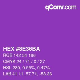 Color code: HEX #8E36BA | qconv.com