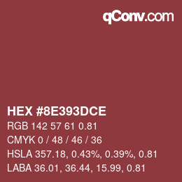 カラーコード: HEX #8E393DCE | qconv.com