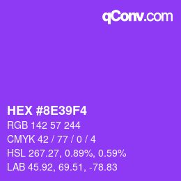 Color code: HEX #8E39F4 | qconv.com