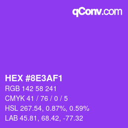 Color code: HEX #8E3AF1 | qconv.com