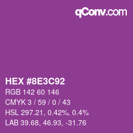 Color code: HEX #8E3C92 | qconv.com