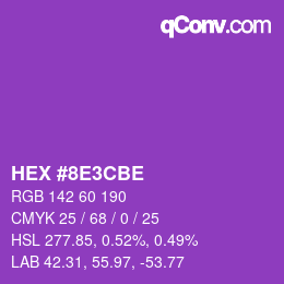 Color code: HEX #8E3CBE | qconv.com
