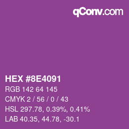 Color code: HEX #8E4091 | qconv.com