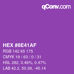 Color code: HEX #8E41AF | qconv.com