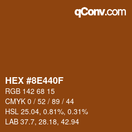 Color code: HEX #8E440F | qconv.com