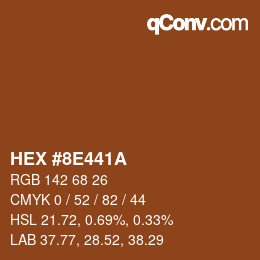 Color code: HEX #8E441A | qconv.com
