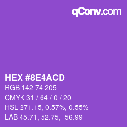 Color code: HEX #8E4ACD | qconv.com