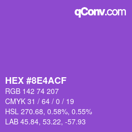 Color code: HEX #8E4ACF | qconv.com