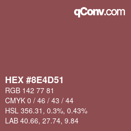 Color code: HEX #8E4D51 | qconv.com