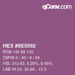カラーコード: HEX #8E5582 | qconv.com