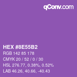 颜色代码: HEX #8E55B2 | qconv.com