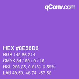 カラーコード: HEX #8E56D6 | qconv.com