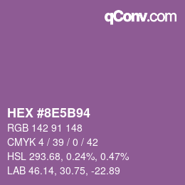 Farbcode: HEX #8E5B94 | qconv.com