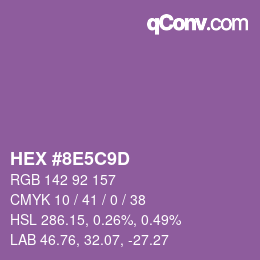 颜色代码: HEX #8E5C9D | qconv.com