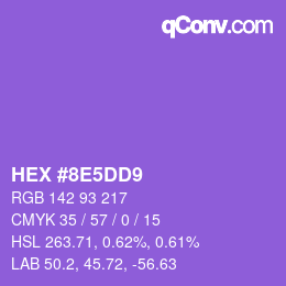 Farbcode: HEX #8E5DD9 | qconv.com