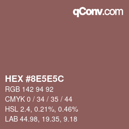 Color code: HEX #8E5E5C | qconv.com